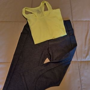 Avia Leggings with side pockets and a Racerback Top.  2-piece bundle